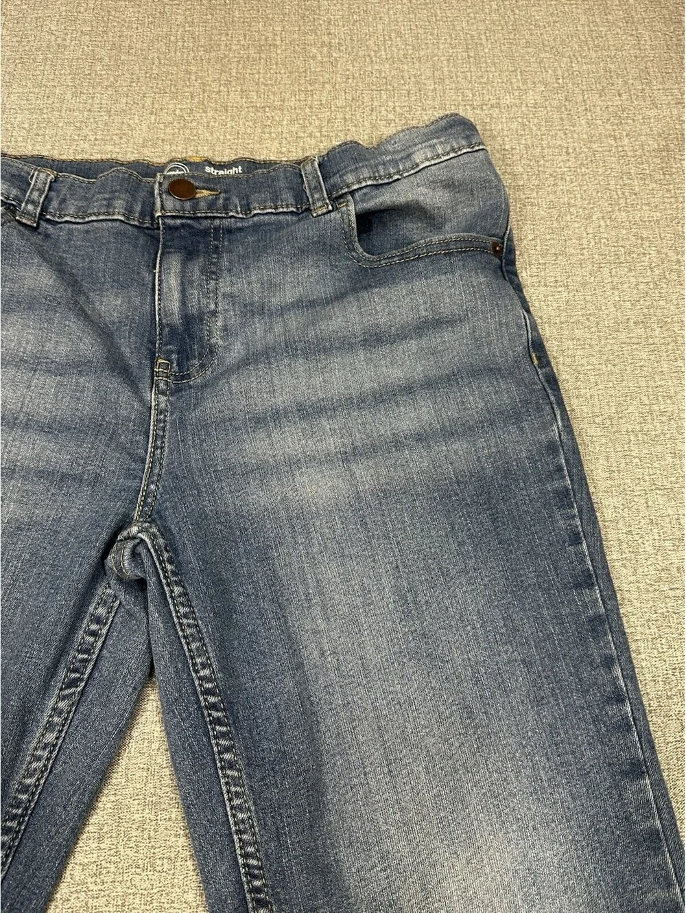 Wonder Nation Boys Jeans Size 30x25.5 Husky Straight Blue Denim Adjustable Waist